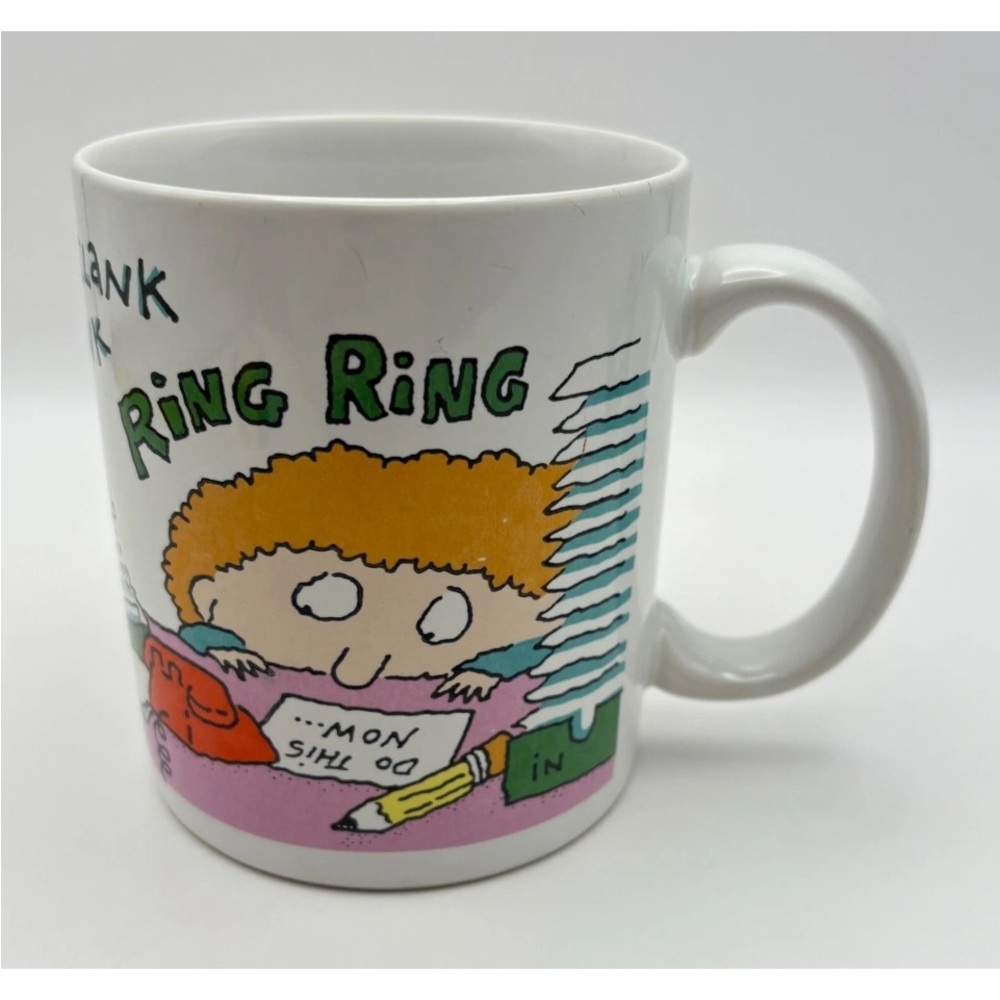 Hallmark White and Orange Cartoon Mug